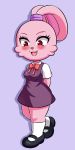  anthro blush cartoon_network chowder_(series) clothed clothing eyelashes female fur hi_res huitu_c lagomorph leporid mammal panini_(chowder) pink_body rabbit thick_thighs wide_hips 