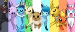  :d black_eyes blue_eyes brown_eyes close-up closed_mouth commentary_request creature eevee enishi_(menkura-rin10) espeon fang flareon gen_1_pokemon gen_2_pokemon gen_4_pokemon gen_6_pokemon glaceon jolteon leafeon looking_at_viewer no_humans open_mouth pokemon pokemon_(creature) purple_eyes red_eyes smile sylveon umbreon vaporeon 