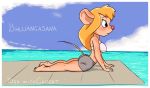  anthro chip_&#039;n_dale_rescue_rangers clothing cloud day disney female gadget_hackwrench hair mammal mouse murid murine rodent sea solo vylfgor water yoga 