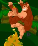  abs absurd_res alternate_version_at_source anthro armpit_hair balls banana body_hair donkey_kong_(character) donkey_kong_(series) food foreskin foreskin_play fruit genitals hi_res jungle male mammal muscular muscular_anthro muscular_male nintendo nipples nude penis plant primate sharkvolume solo vein veiny_penis video_games 