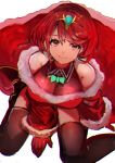  absurdres alternate_costume breasts cape gloves highres jewelry large_breasts pyra_(xenoblade) red_eyes red_hair short_hair tarbo_(exxxpiation) thighhighs xenoblade_chronicles_(series) xenoblade_chronicles_2 