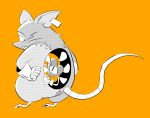  &lt;3 anthro clothing duo gloves handwear heart_(mad_rat_dead) hole_(anatomy) looking_away mad_rat_(character) mad_rat_dead male mammal murid murine neru orange_background rat ribs rodent sharp_teeth simple_background teeth toony 