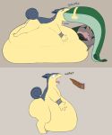  absurd_res anthro belly big_belly burping digestion duo eyewear fang_(tntc4) feral glasses hi_res male max_(flamestar) nintendo nom-sympony pok&eacute;mon pok&eacute;mon_(species) serperior text thick_thighs typhlosion video_games vore weight_gain 