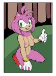  amy_rose anthro big_breasts border breasts clothing eulipotyphlan female fours_(artist) gloves hand_on_knee hand_on_leg handwear hedgehog hi_res kneeling looking_at_viewer mammal solo sonic_the_hedgehog_(series) white_border wristband 