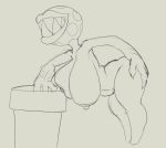  anthro big_breasts breast_squish breasts elemental_creature female flora_fauna fours_(artist) grimace hand_on_butt hanging_breasts hi_res huge_breasts mario_bros nintendo pipe piranha_plant plant sharp_teeth solo squish teeth video_games 