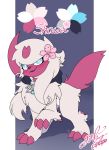  absol blue_eyes flower fluffy gem gingy_k_fox jewelry necklace nintendo plant pok&eacute;mon pok&eacute;mon_(species) shiny_pok&eacute;mon video_games 