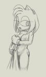  amy_rose anthro breasts clothing eulipotyphlan female fours_(artist) genitals hedgehog hi_res looking_at_viewer mammal nipples pussy robe sketch solo sonic_the_hedgehog_(series) undressed 