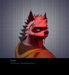  anthro biped blood bodily_fluids clothing dave_(password) english_text hi_res hoodie hyaenid mammal marsze5 password_(visual_novel) scar solo striped_hyena text tongue tongue_out topwear video_games visual_novel 