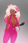  2020 5_fingers animal_humanoid big_breasts breasts cephalopod cephalopod_humanoid cleavage clothed clothing dark_body dark_skin digital_media_(artwork) female fingers fusion hair hi_res humanoid long_hair looking_at_viewer marina_(splatoon) marine marine_humanoid mollusk mollusk_humanoid nintendo octarian octoling pearl_(splatoon) pseudo_hair scorpdk simple_background smile solo splatoon standing tentacle_hair tentacles tight_clothing video_games 