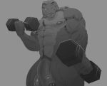  2020 abs anthro balls bicep_curl big_penis dinosaur dumbbell exercise foreskin genitals greyscale humanoid humanoid_genitalia humanoid_penis kesh_(fizzshire) lifting_weight looking_at_viewer male monochrome muscular muscular_arms muscular_humanoid muscular_male partially_retracted_foreskin pecs penis reptile scalie signature solo theropod tyrannosaurid tyrannosaurus tyrannosaurus_rex uncut weightlifting weights workout zawn 