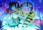  anthro bare_chest big_breasts breasts digital_media_(artwork) domestic_cat felid feline felis female fur hair jungle leonifa looking_at_viewer mammal nipples nude pantherine sabertoothed_cat smile solo stripes tongue tongue_out 
