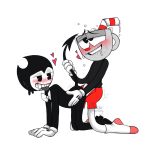  &lt;3 1:1 all_fours anal anal_penetration animate_inanimate anthro bendy_and_the_ink_machine bendy_the_dancing_demon bite biting_lip biting_own_lip black_body bodily_fluids bottomwear bow_tie clothed clothing cross-eyed crossover cup cuphead_(character) cuphead_(game) daddychaarlie demon drooling duo footwear for_a_head gloves grey_body half-closed_eyes handwear hi_res humanoid kneeling looking_back looking_pleasured male male/male male_penetrated male_penetrating male_penetrating_male narrowed_eyes object_head open_bottomwear open_clothing open_pants pants penetration red_bottomwear red_clothing red_nose red_shorts saliva self_bite sex shorts simple_background socks straw tail_grab teeth tongue tongue_out video_games white_background white_clothing white_gloves 
