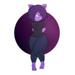  1:1 alpha_channel anthro border choker clothed clothing domestic_cat felid feline felis front_view hair hair_over_eye hi_res jewelry laven male mammal necklace one_eye_obstructed simple_background solo transparent_background transparent_border websheck yoga_pants 