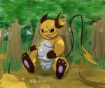  anthro balls belly blush bodily_fluids cum field foreskin fur genital_fluids genitals grass hindpaw male mammal moobs nintendo nipples overweight overweight_anthro overweight_male pawpads paws penis plant pok&eacute;mon pok&eacute;mon_(species) precum raichu rodemaru slightly_chubby solo sweat tongue tongue_out tree uncut video_games wet white_belly yellow_body yellow_fur 