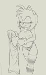  accessory amy_rose anthro bow_panties breasts clothing dress dressing eulipotyphlan eyes_closed female fours_(artist) headband hedgehog hi_res holding_clothing holding_object mammal nipples panties solo sonic_the_hedgehog_(series) stripped_stockings underwear wristband 