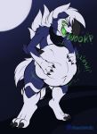  belly big_belly bioluminescence burping canid canine claws digestion eyewear feral full_moon glasses glowing hand_on_stomach hands_on_belly hi_res lycanroc male mammal midnight_lycanroc moon nintendo open_mouth pok&eacute;mon pok&eacute;mon_(species) rumbling_stomach sassylebraix simple_background solo video_games vore 