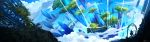  1girl absurdres cloud crystal fantasy highres original overgrown plant sachi_(yumemayoi) scarf scenery signature silhouette sky solo tree twitter_username vines wind 