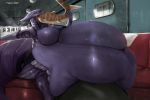  3:2 abakhana alien anthro belly big_belly big_breasts breasts dragon duo female fepon fish huge_tail humanoid hyper hyper_belly inside marine oral_vore shark sitting swallowing thick_tail vore 