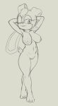  anthro belly big_breasts breasts female fours_(artist) genitals hands_behind_head hi_res lagomorph leporid looking_at_viewer mammal nipples pussy rabbit solo sonic_the_hedgehog_(series) strutting vanilla_the_rabbit 