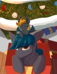  absurd_res bat_pony box chapaevv christmas christmas_tree digital_media_(artwork) duo equid equine fan_character feral friendship_is_magic hasbro hi_res holidays horse male mammal membrane_(anatomy) membranous_wings my_little_pony plant pony tree wings 