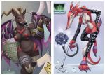  2019 anthro belphemon breasts brown_body canid canid_demon casual_nudity chain claws cleaning cleaning_tool clippy_(office_assistant) clothing conditional_dnp demon digimon digimon_(species) duo eyewear fangmon featureless_crotch female fur glasses horn laundry loupgarou mammal mature_female mostly_nude nipples nude on_one_leg panties paperclip pince-nez red_body red_eyes red_fur red_nipples sharp_teeth standing teeth underwear vacuum_cleaner 