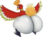  absurd_res big_butt butt capikeeta female feral hi_res ho-oh huge_butt legendary_pok&eacute;mon nintendo pok&eacute;mon pok&eacute;mon_(species) solo video_games 