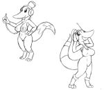  anthro areola big_areola big_breasts big_nipples breasts clothed clothing curvy_figure female genitals greyscale hand_on_hip headphones holding_object monochrome navel nintendo nipple_outline nipples nude paraboom pok&eacute;mon pok&eacute;mon_(species) pok&eacute;mon_uranium pussy sketch smile standing teeth tg-0 video_games voluptuous wire 
