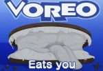  2020 ambiguous_gender beardofzeus cookie digital_media_(artwork) english_text fan_character feral food food_creature goo_creature hi_res not_furry open_mouth oreo_(food) simple_background slime solo text tongue tongue_out vore 