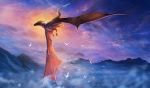  2020 claws day detailed_background digital_media_(artwork) dragon hi_res horn isvoc membrane_(anatomy) membranous_wings outside scales scalie sky spines western_dragon wings 