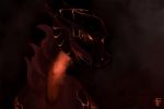  2020 ambiguous_gender black_background digital_media_(artwork) dragon firetally headshot_portrait horn portrait simple_background 