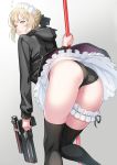  ass fate/grand_order garter maid pantsu saber saber_alter saruchitan skirt_lift thighhighs weapon 