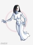  black_hair blood bodily_fluids faceless_character female floating ghost hair hi_res humanoid looking_away mask masked_female nipples solo spirit white_body 