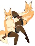  2020 :&lt; absurd_res anthro black_nose blue_eyes breasts brown_body brown_fur canid canine cheek_tuft clothed clothing countershading dipstick_ears dressing exposed_breasts facial_tuft featureless_breasts female fox fur gloves_(marking) hi_res kame_3 kemono leg_markings legwear mammal markings multicolored_body multicolored_ears multicolored_fur navel orange_body orange_fur panties partially_clothed sequence simple_background sitting socks_(marking) solo stockings tan_body tan_fur tuft underwear white_background 