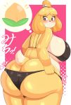  absurd_res animal_crossing anthro big_breasts big_butt blush braffy breasts butt canid canine canis clothed clothing domestic_dog female hi_res huge_breasts isabelle_(animal_crossing) mammal nintendo shih_tzu simple_background solo toy_dog video_games 