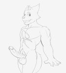  anthro balls big_balls big_penis canid canine canis chest_scar fours_(artist) genitals humanoid_genitalia humanoid_penis looking_at_viewer male mammal muscular muscular_anthro muscular_male penis rex_(fours) scar snaggle_tooth solo vein veiny_penis warg_(fours) wolf 