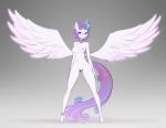  &lt;3 aged_up anthro anthrofied bedroom_eyes blush choker equid female flurry_heart_(mlp) friendship_is_magic genitals hasbro hi_res horn jewelry looking_at_viewer mammal my_little_pony narrowed_eyes necklace nipples nude pussy scorpdk seductive solo spread_wings winged_unicorn wings 