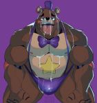  2021 absurd_res animatronic anthro belly bodily_fluids bow_tie brown_body brown_fur bulge clothing cum cum_on_chest cum_on_face cum_on_tongue five_nights_at_freddy&#039;s flufflecraft freddy_fazbear&#039;s_pizzeria_simulator fur genital_fluids hat headgear headwear hi_res looking_at_viewer machine male mammal moobs multicolored_body multicolored_fur musclegut muscular muscular_anthro muscular_male narrowed_eyes navel nipples open_mouth purple_background robot rockstar_freddy_(fnaf) simple_background solo suspenders tan_body tan_fur thick_thighs thong tongue tongue_out top_hat two_tone_body two_tone_fur underwear ursid video_games 