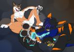  2016 4_toes 5_fingers abs abstract_background animal_genitalia anthro anthro_domination arm_spikes arm_support arm_tuft athletic athletic_anthro athletic_male balls barefoot beherit biped black_background black_body black_fur black_hair black_horn black_nose black_pawpads black_stripes blue_body blue_countershading blue_fur blue_hair blue_tongue bodily_fluids bottomwear brown_body brown_fur canid canine canis character_request cheek_tuft claws clothed clothing countershade_torso countershading cramped demon deviltod digital_drawing_(artwork) digital_media_(artwork) dipstick_ears dipstick_toes domination drooling eyes_closed eyewear facial_tuft fangs felid fideel fingers fluffy fluffy_tail foot_fetish foot_focus foot_grab foot_lick foot_play fox front_view fully_sheathed fur fur_tuft genitals glowing glowing_tongue goggles goggles_on_head green_clothing green_shirt green_topwear grey_background grey_body grey_claws grey_countershading grey_fur grin group hair half-closed_eyes hand_on_foot hand_on_leg hand_on_paw head_tuft herpestid hi_res hindpaw holding_character horn hybrid larger_anthro larger_male licking looking_down looking_pleasured low-angle_view lying macro macro_domination male male_domination mammal markings meerkat mephitid micro micro_in_hand multicolored_body multicolored_clothing multicolored_ears multicolored_fur multicolored_hair multicolored_shirt multicolored_topwear narrowed_eyes nude on_back on_front on_ground open_mouth open_smile orange_claws orange_markings orange_stripes pantherine paw_grab pawpads paws pecs pink_tongue red_tongue restrained rogue_megawolf saliva saliva_drip saliva_string sheath shirt short_hair shorts shoulder_spikes side_view simple_background size_difference size_play skunk smaller_anthro smaller_male smile spikes spikes_(anatomy) spread_legs spreading striped_body striped_fur stripes submissive submissive_anthro submissive_male tan_body tan_bottomwear tan_clothing tan_fur tan_shorts teeth thin_tail three-quarter_view tiger toes tongue tongue_out topless topless_male topwear tuft under_foot under_paw wet whiskers white_body white_fur white_hair wolf yellow_eyes 