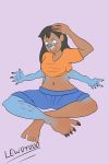  2016 4_arms 5_fingers 5_toes alien angry arm_growth black_hair blue_body blue_nose breasts claws clothing disney experiment_(lilo_and_stitch) fingers growth hair hi_res human human_to_anthro lewdydoo lilo_and_stitch limb_growth mammal multi_arm multi_limb nani_pelekai navel open_mouth species_transformation tan_body toe_claws toes transformation transformation_sequence 