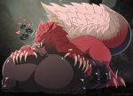  big_breasts big_butt black_nipples breasts busty_feral butt capcom claws dewlap_(anatomy) fanged_wyvern female feral gular_flap huge_breasts lips monster_hunter multi_breast multi_nipple multicolored_body nipples odogaron pyc-art red_body scales sharp_claws sharp_teeth solo spikes teats teeth thick_lips thick_tail video_games 