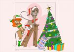  anthro candy candy_cane christmas christmas_clothing christmas_tree clothing csb dessert duo female food gift holidays ladder mammal marmelmm mouse murid murine plant rodent tree 