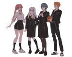  4girls basketball contemporary fire_emblem fire_emblem:_three_houses full_body garreg_mach_monastery_uniform highres hilda_valentine_goneril js_0224 leonie_pinelli lysithea_von_ordelia marianne_von_edmund multiple_girls necktie pantyhose shoes simple_background slippers sneakers white_background 