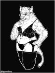  3_fingers anthro bison bovid bovine breasts clothing cloven-jitsu eyewear female fingers fur glasses hors lingerie mammal mature_anthro mature_female solo thick_thighs 