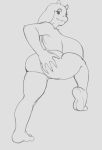 anthro big_breasts boss_monster bovid breasts butt caprine female fours_(artist) goat groping_ass hand_on_butt hi_res huge_breasts looking_at_viewer looking_back mammal monster on_one_leg presenting presenting_hindquarters slightly_chubby solo standing toriel undertale video_games 