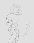  anthro blaze_the_cat bodily_fluids breasts domestic_cat felid feline felis female forehead_gem fours_(artist) hair hand_on_chest hi_res looking_down mammal nipples small_breast_angst small_breasts solo sonic_the_hedgehog_(series) tears tied_hair 