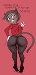  2021 anthro butt cartoon_network dbaru domestic_cat felid feline felis hand_on_hip hi_res looking_at_viewer looking_back male mammal ok_k.o.!_let&#039;s_be_heroes purrcival rear_view red_background simple_background solo wide_hips 