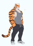  2021 anthro clothing felid fur hair hi_res ixkouu male mammal muscular muscular_anthro muscular_male pantherine solo stripes tiger 