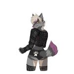  anthro canid canine canis clothing draceus girly hi_res lingerie male mammal snowburn solo wolf 