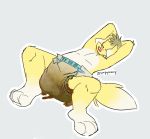  anthro bird_dog blowout canid canine canis diaper domestic_dog feces golden_retriever grumpycoony hi_res hunting_dog male mammal messing pooping retriever scat soiling solo 