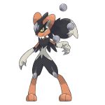  1:1 anthro beadamup black_body black_fur claws cougar digital_media_(artwork) fak&eacute;mon fan_character felid feline female fur grey_eyes hair hi_res mammal mature_female metal_balls multicolored_body multicolored_fur nintendo orange_body oscar_belmonte paws pok&eacute;mon simple_background smile standing two_tone_body two_tone_fur video_games white_background white_body white_fur yellow_sclera 